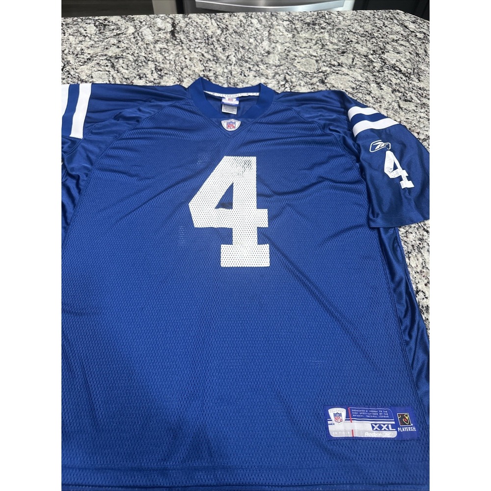 Vintage Adam Vinatieri Indianapolis‎ Colts Blue Reebok Authentic Jersey Medium